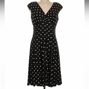 Chic Black and White Polka Dot Midi Dress